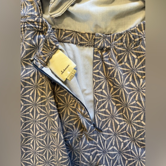 Anthropologie Elevenses Jumpsuit Sz S Priya Blue Starburst Tie Back Wide Leg - Picture 12 of 16